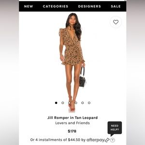 NWT lovers + friends leopard print Jill romper